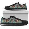 Native American Shoes, Blue Tribal Pattern Native American Design Women’s Low Top Canvas Shoe, Native American Low Top Shoes
