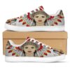 Native American Shoes, Indian Native American Print Pattern Black Low Top Sneakers, Native American Low Top Shoes