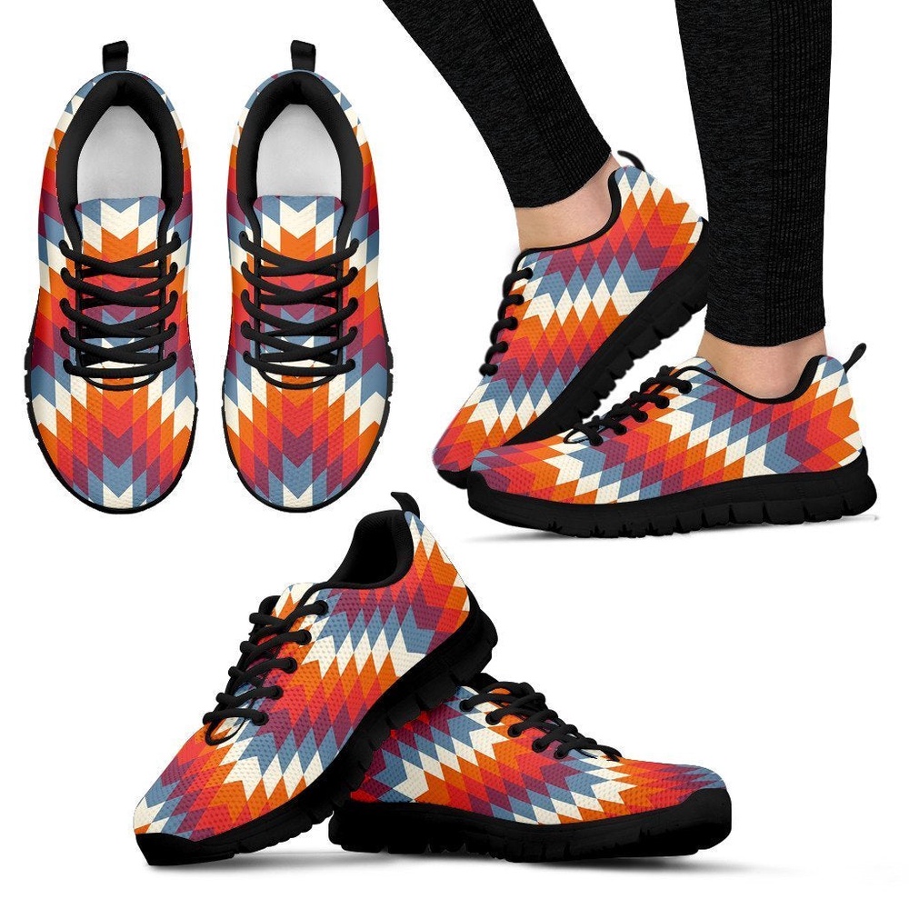 Native American Shoes, Indians Native American Navajo Aztec Tribal Print Women Shoes Sneakers