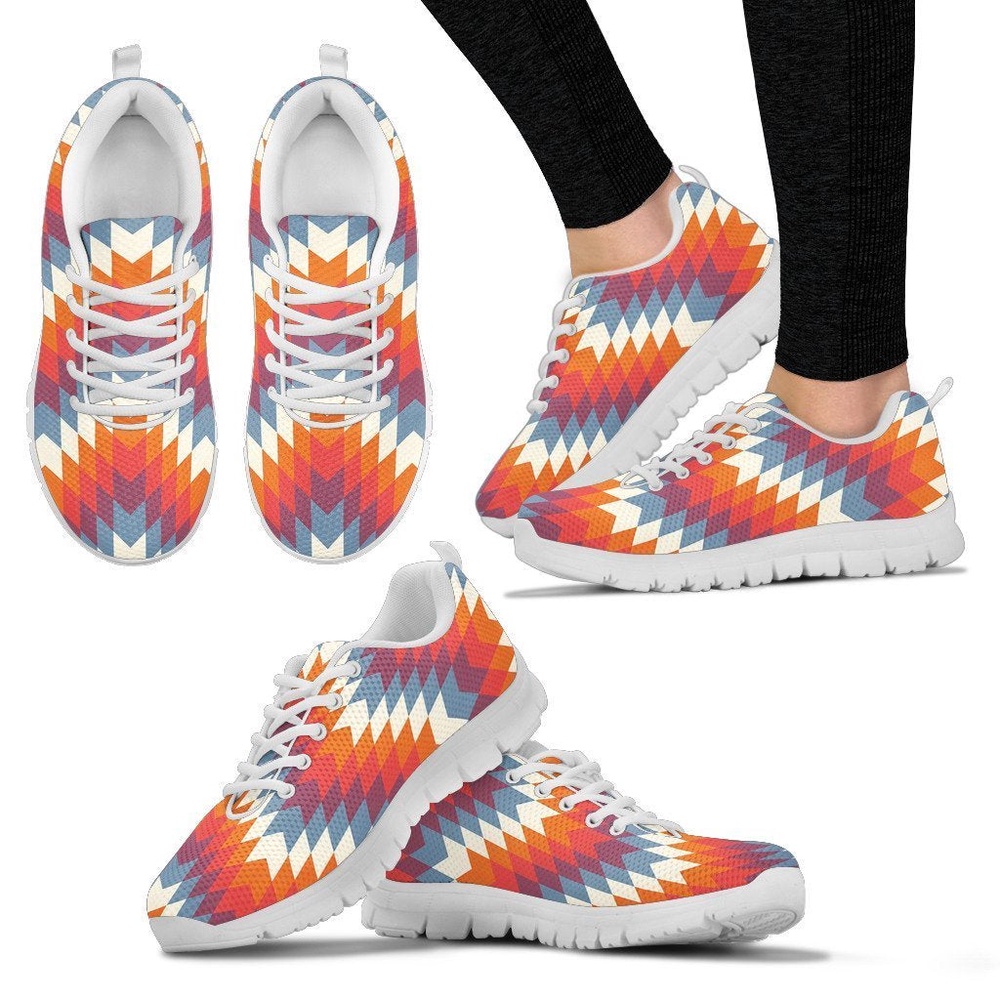 Native American Shoes, Indians Native American Navajo Aztec Tribal Print Women Shoes Sneakers