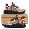 Native American Shoes, Native American Running Shoes, Geometric Native American Print Pattern White Running Shoes
