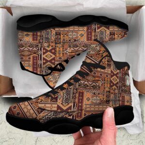Native American Shoes Patchwork Grunge Native American Print Pattern Black Basketball Shoes Native American Basketball Shoes 3 h2hs8a.jpg