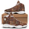 Native American Shoes, Patchwork Grunge Native American Print Pattern Black Basketball Shoes, Native American Basketball Shoes