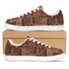 Native American Shoes, Patchwork Grunge Native American Print Pattern Black Low Top Sneakers, Native American Low Top Shoes