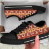 Native American Shoes, Tribes Pattern Native American Low Top Canvas Shoe, Native American Low Top Shoes