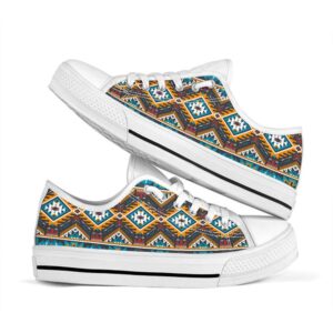 Native American Shoes Yellow Aztec Geometric Low Top Shoe Native American Low Top Shoes 2 wxsj7z.jpg