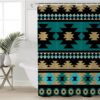 Native American Shower Curtain, Geometric Seamless Pattern Shower Curtain, Designer Shower Curtains