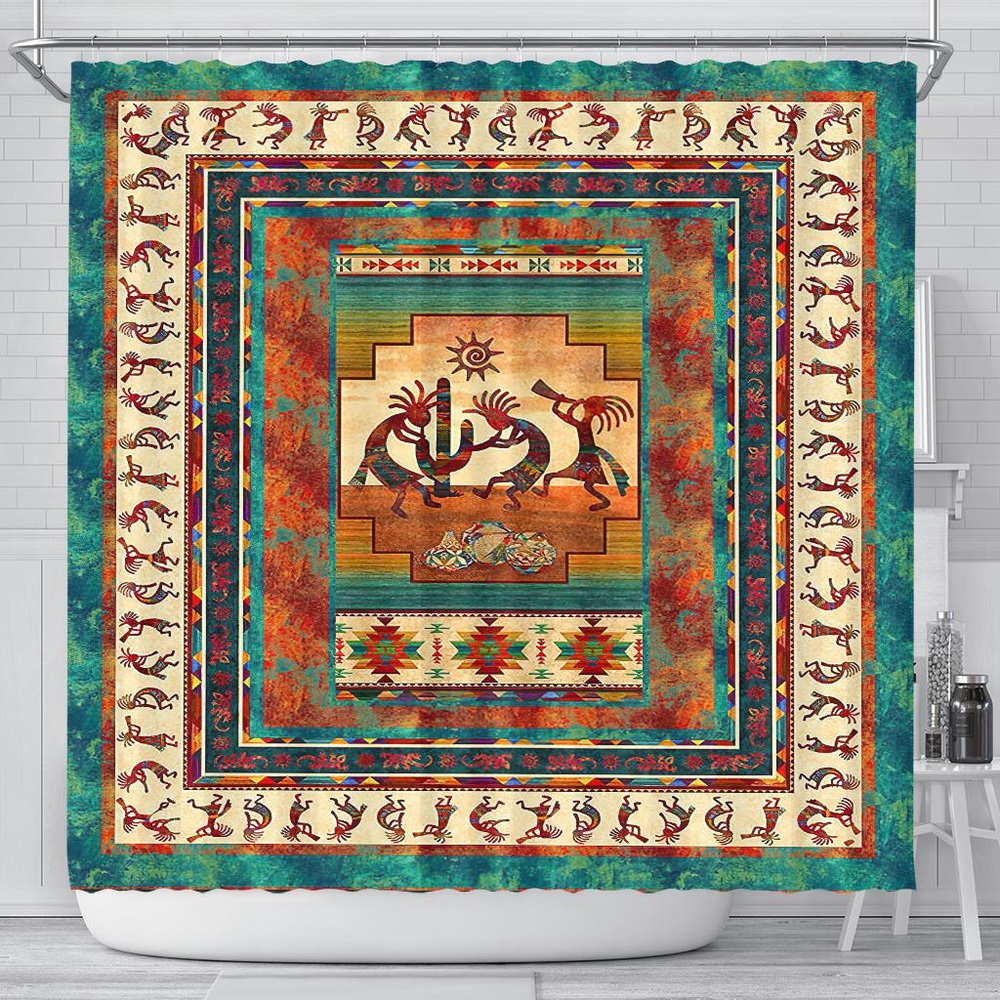 Native American Shower Curtain, Kokopelli Myth Native American Shower Curtain, Designer Shower Curtains