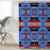 Native American Shower Curtain, Navy Pattern Native Shower Curtain, Designer Shower Curtains