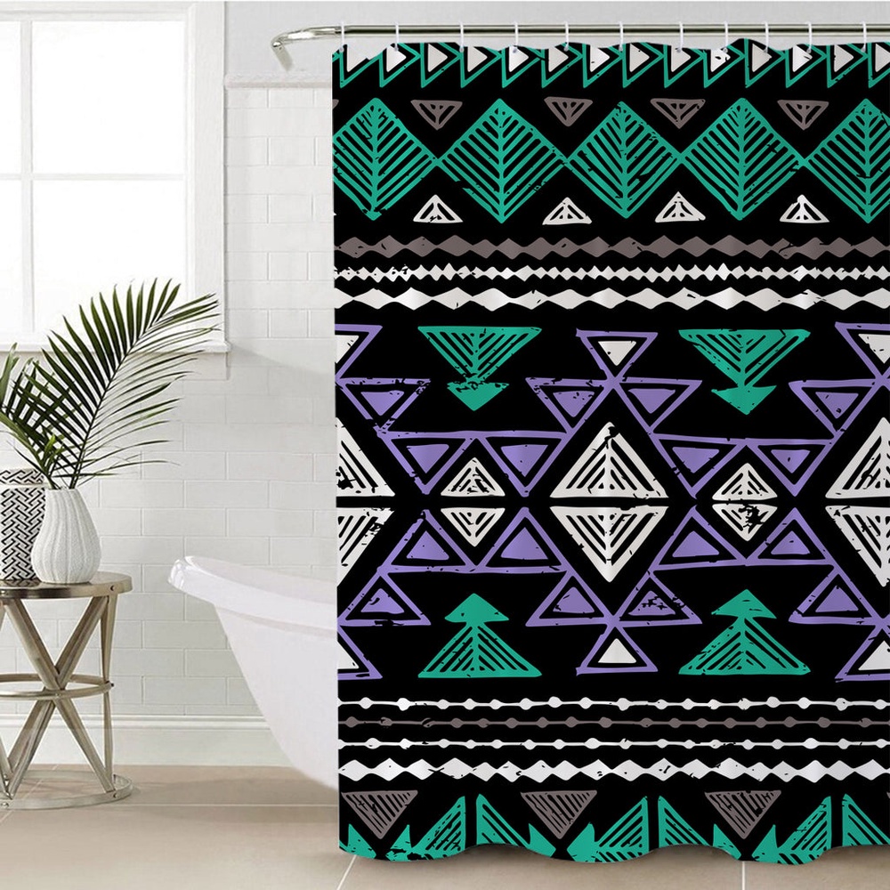 Native American Shower Curtain, Neon Color Tribal Shower Curtain, Designer Shower Curtains