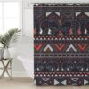 Native American Shower Curtain, Tribal Seamless Pattern Shower Curtain, Designer Shower Curtains