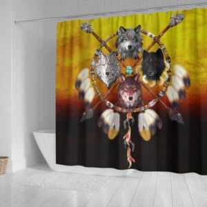 Native American Shower Curtain Wolves Warrior Native American Design Shower Curtain Designer Shower Curtains 3 xhmbb9.jpg