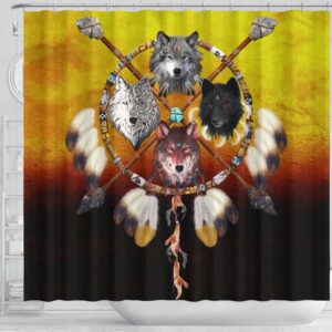Native American Shower Curtain Wolves Warrior Native American Design Shower Curtain Designer Shower Curtains 4 x2fcbu.jpg