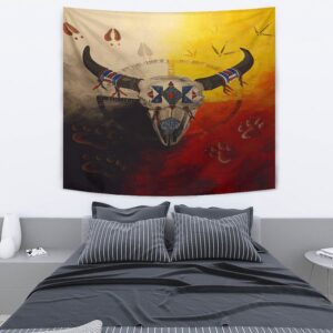 Native American Tapestry Bison Medicine Wheels Native American Tapestry Wall Tapestry Native American 4 h2lswe.jpg