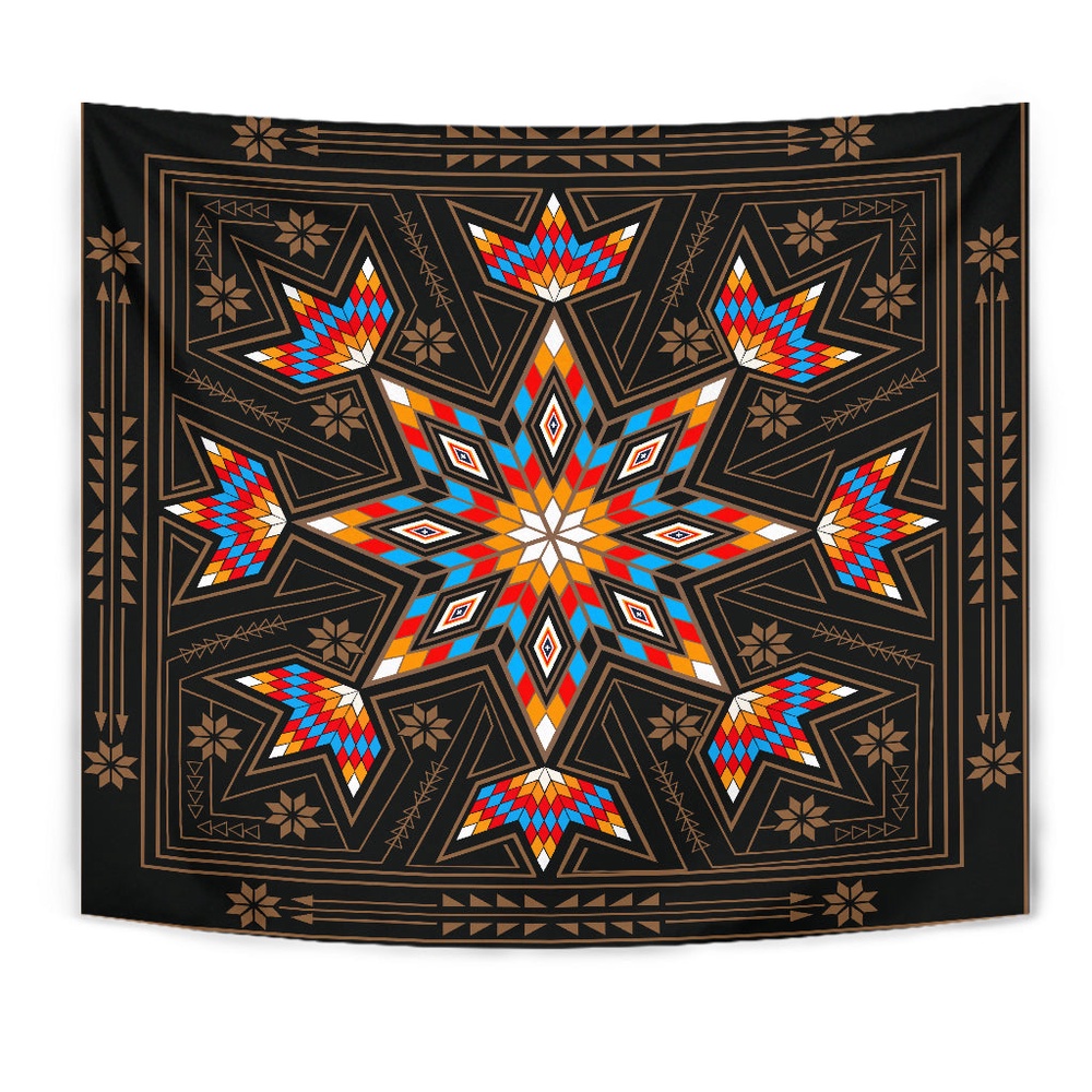 Native American Tapestry, Black Geometric Native American Tapestry, Wall Tapestry Native American