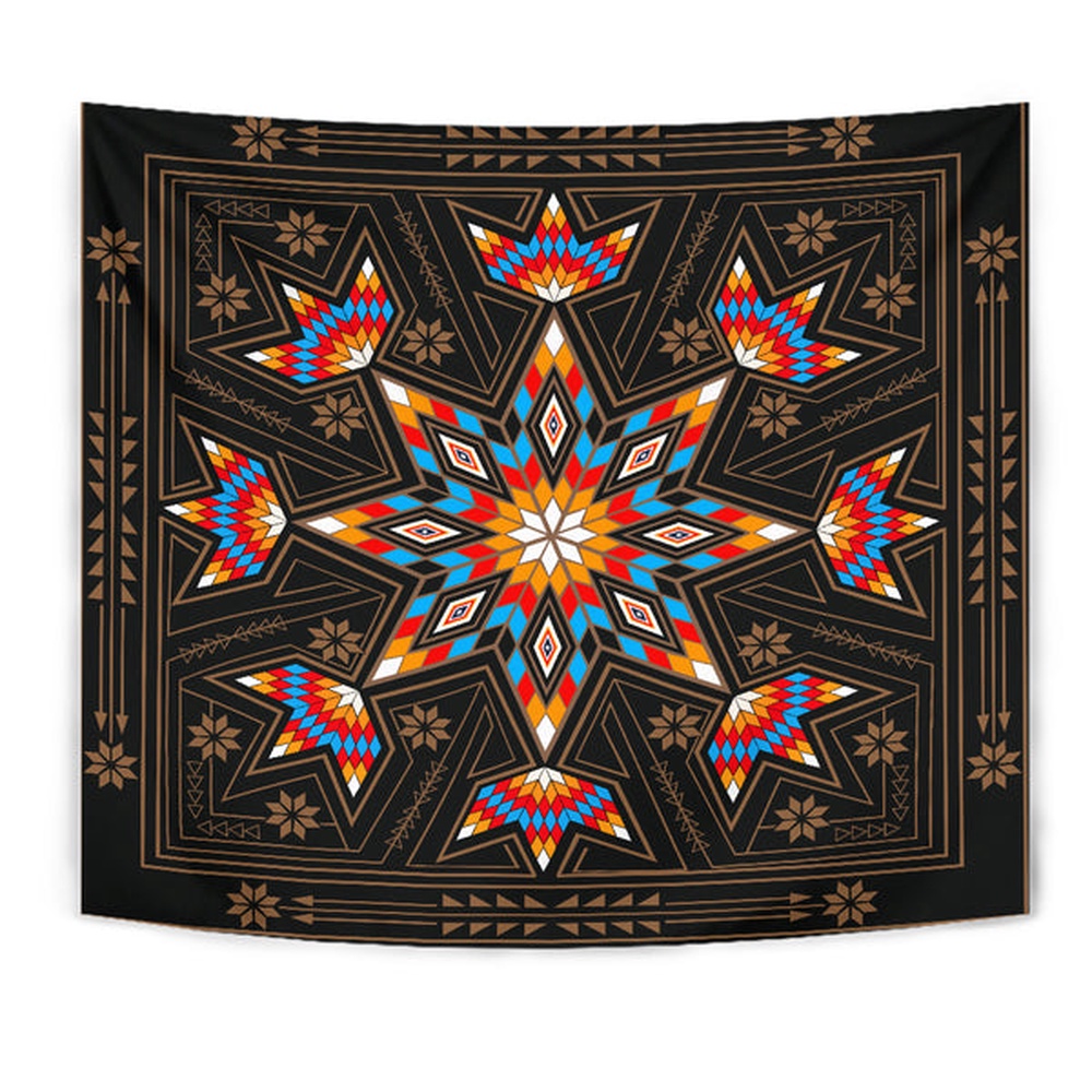 Native American Tapestry, Black Geometric Native American Tapestry, Wall Tapestry Native American