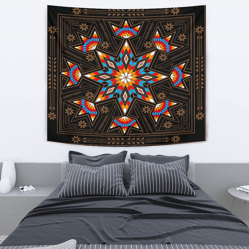Native American Tapestry, Black Geometric Native American Tapestry, Wall Tapestry Native American