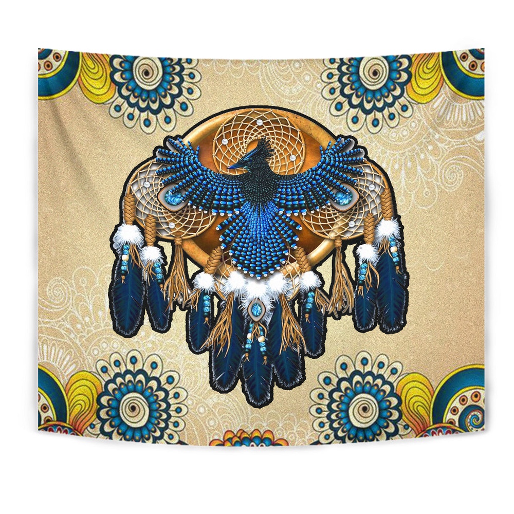 Native American Tapestry, Blue Thunderbird Native Tapestry, Wall Tapestry Native American
