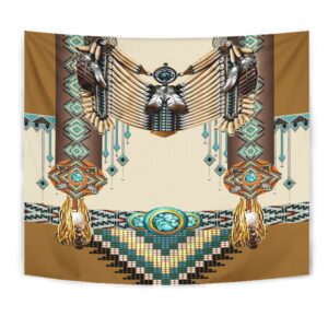 Native American Tapestry Brown Pattern Breastplate Native American Tapestry Wall Tapestry Native American 1 bljenu.jpg