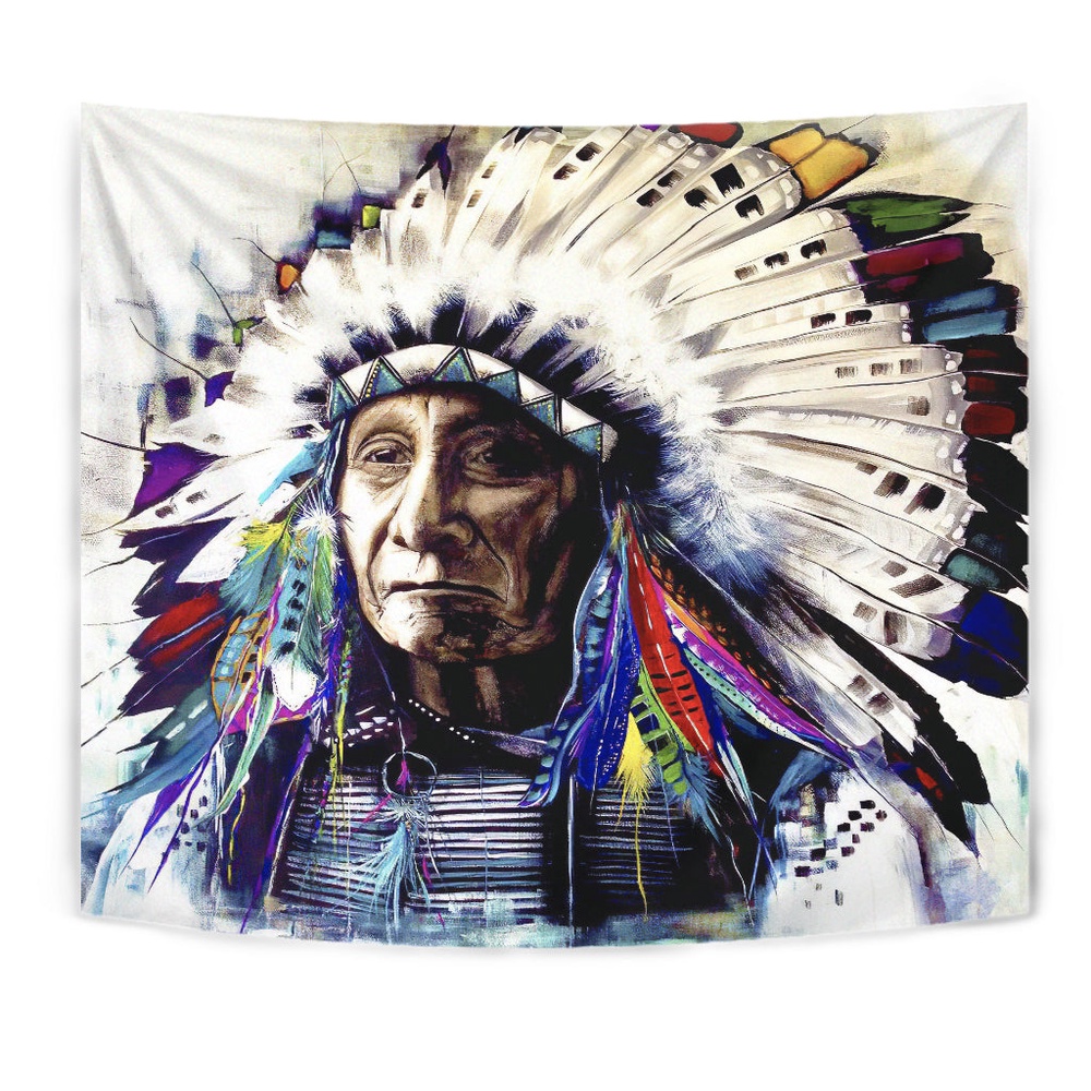 Native American Tapestry, Chief Native Tapestry, Wall Tapestry Native American