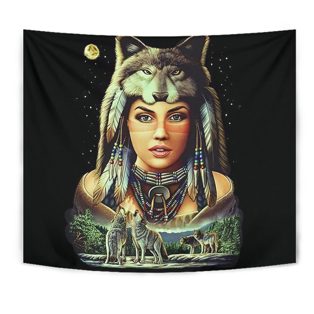 Native American Tapestry, Women Native American Tapestry, Wall Tapestry Native American