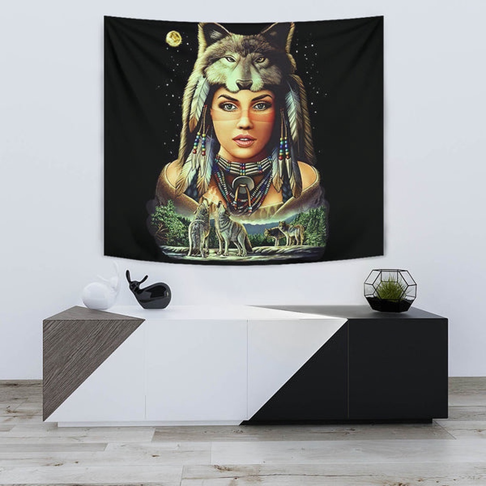 Native American Tapestry, Women Native American Tapestry, Wall Tapestry Native American