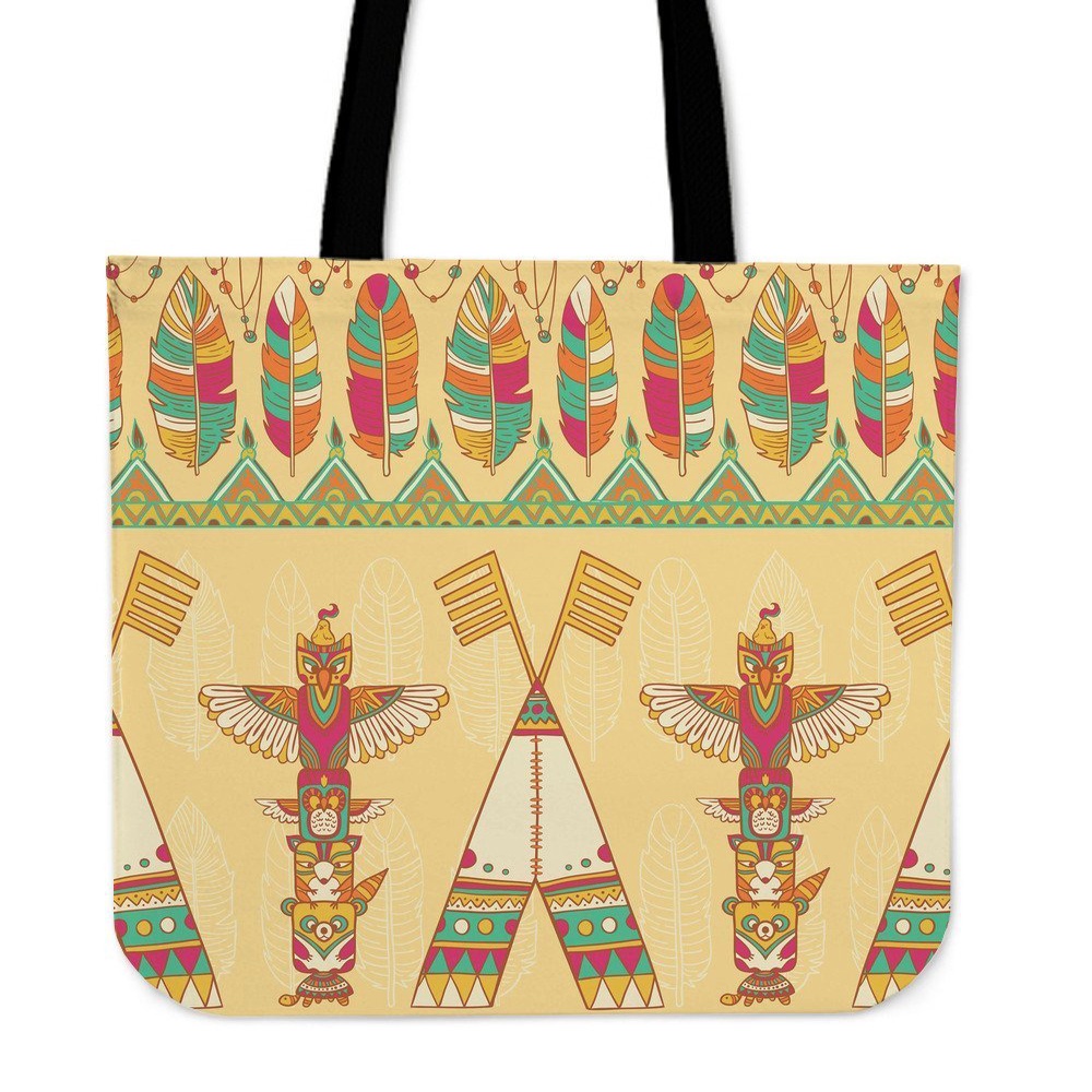 Native American Tote Bag, Aztec Indians Navajo Tribal Native American Print Tote Bag, Native American Bag
