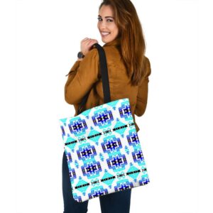 Native American Tote Bag, Blue Brocade Native&hellip;