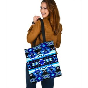 Native American Tote Bag, Blue Pattern Native&hellip;