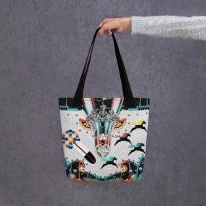 Native American Tote Bag, Horse Pattern Tote&hellip;