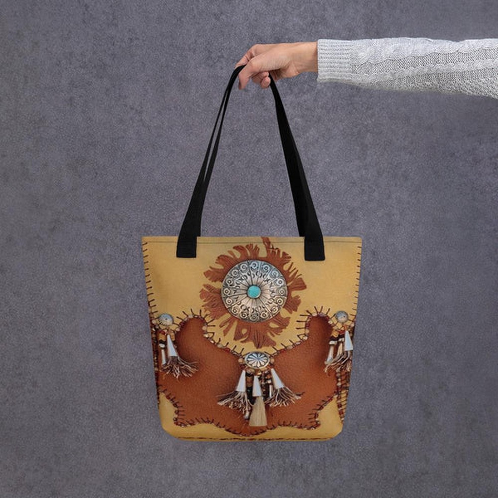 Native American Tote Bag, Leather Tote bag, Native American Bag