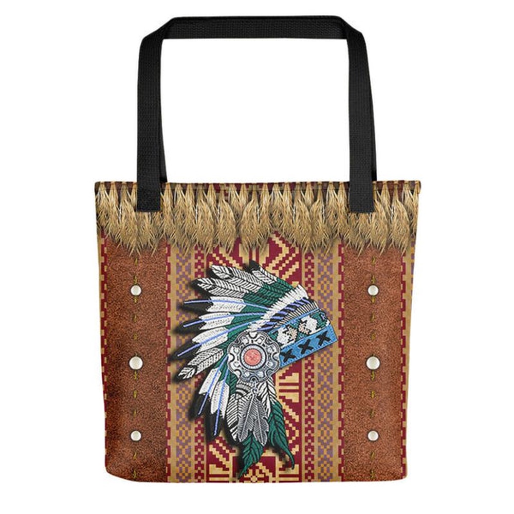 Native American Tote Bag, Native Headdress Tote bag, Native American Bag