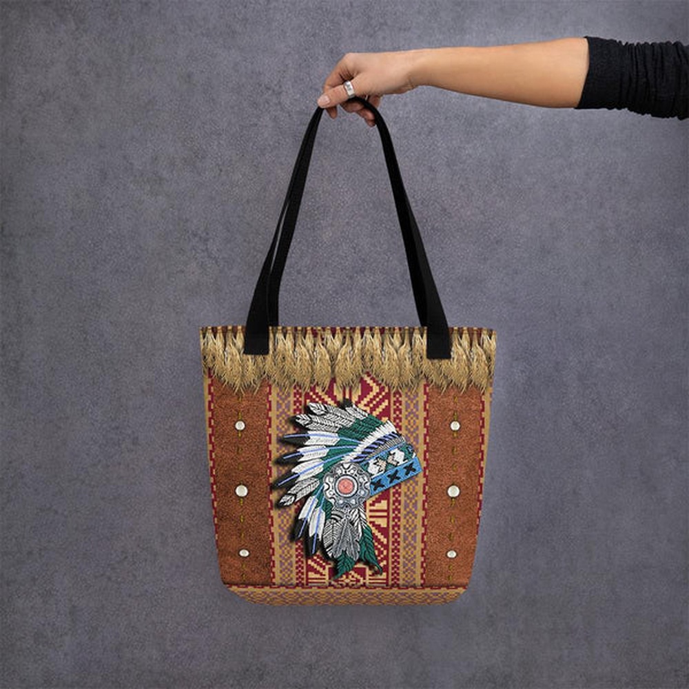 Native American Tote Bag, Native Headdress Tote bag, Native American Bag