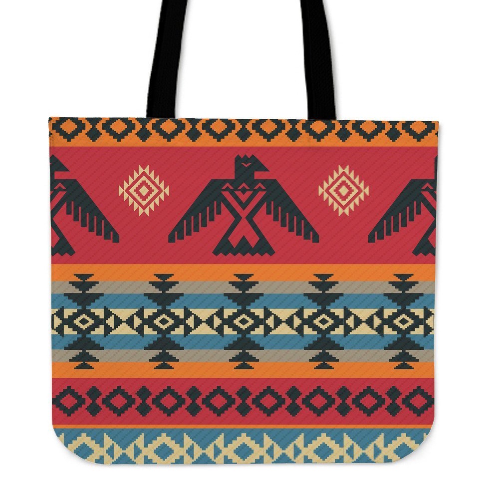 Native American Tote Bag, Tribal Navajo Native Indians American Aztec Print Tote Bag, Native American Bag