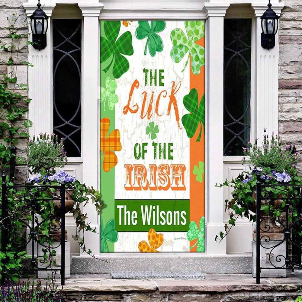 Personalized Luck of the Irish Clovers Door Cover, St Patrick’s Day Door Cover, St Patrick’s Day Door Decor