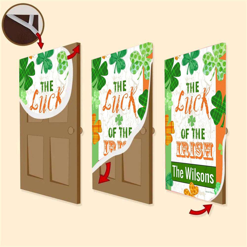 Personalized Luck of the Irish Clovers Door Cover, St Patrick’s Day Door Cover, St Patrick’s Day Door Decor