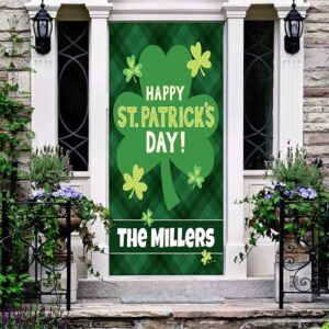 Personalized Lucky Shamrocks Door Cover, St Patrick’s&hellip;