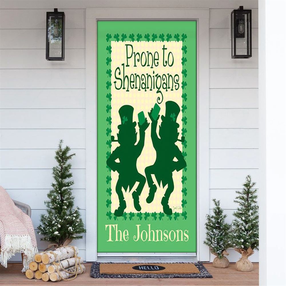 Personalized Prone to Shenanigans Door Cover, St Patrick’s Day Door Cover, St Patrick’s Day Door Decor Personalized Prone to Shenanigans Door Cover, St Patrick’s Day Door Cover, St Patrick’s Day Door Decor
