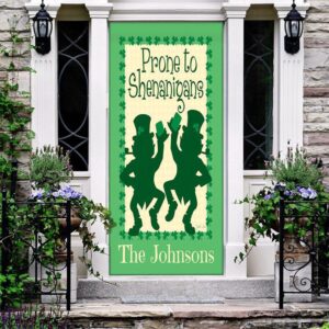 Personalized Prone to Shenanigans Door Cover, St&hellip;