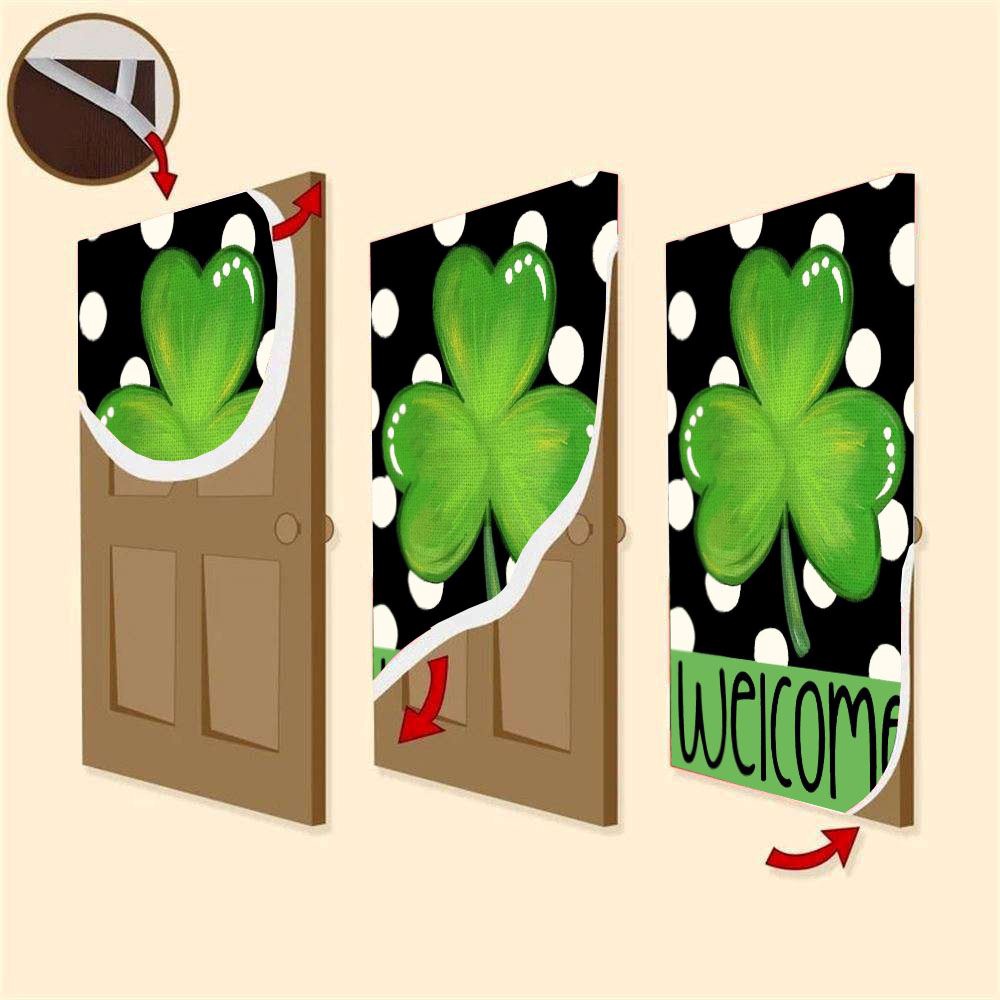 Polka Dot Welcome St Patrick’s Day Shamrock Clover Door Cover, St Patrick’s Day Door Cover, St Patrick’s Day Door Decor Polka Dot Welcome St Patrick’s Day Shamrock Clover Door Cover, St Patrick’s Day Door Cover, St Patrick’s Day Door Decor