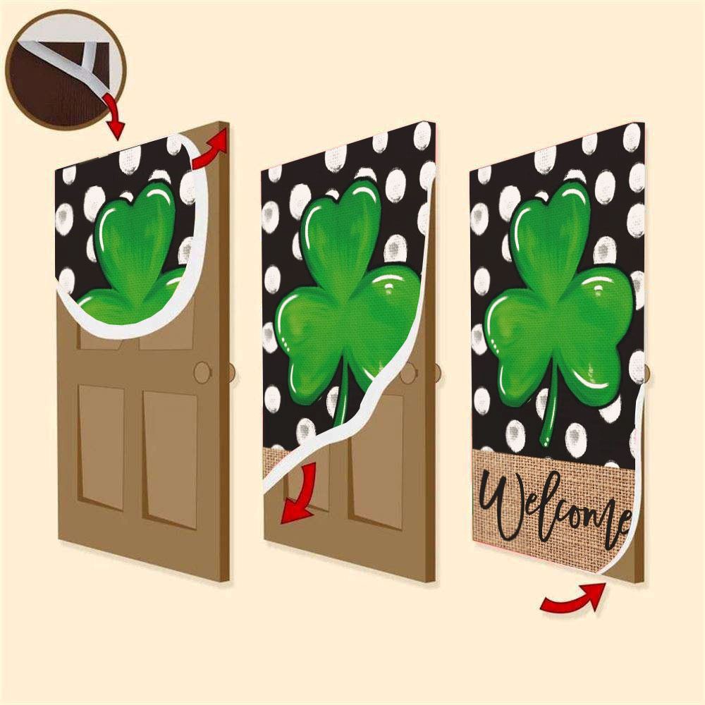 Polka Dot Welcome St Patricks Day Shamrock Clover 1 Door Cover, St Patrick’s Day Door Cover, St Patrick’s Day Door Decor Polka Dot Welcome St Patricks Day Shamrock Clover 1 Door Cover, St Patrick’s Day Door Cover, St Patrick’s Day Door Decor