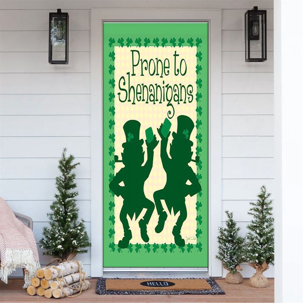 Prone to Shenanigans Door Cover, St Patrick’s Day Door Cover, St Patrick’s Day Door Decor Prone to Shenanigans Door Cover, St Patrick’s Day Door Cover, St Patrick’s Day Door Decor