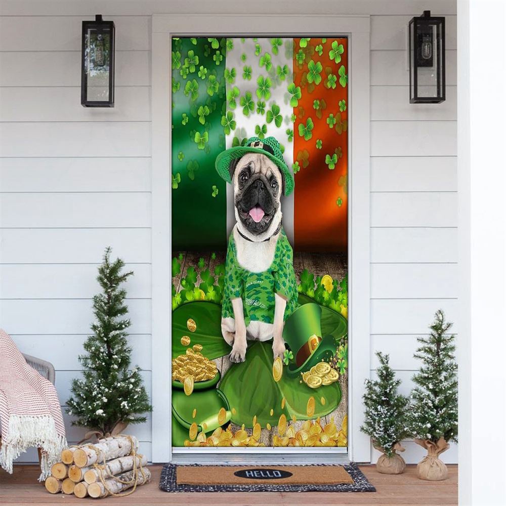 Pug Door Cover, St Patrick’s Day Door Cover, St Patrick’s Day Door Decor Pug Door Cover, St Patrick’s Day Door Cover, St Patrick’s Day Door Decor