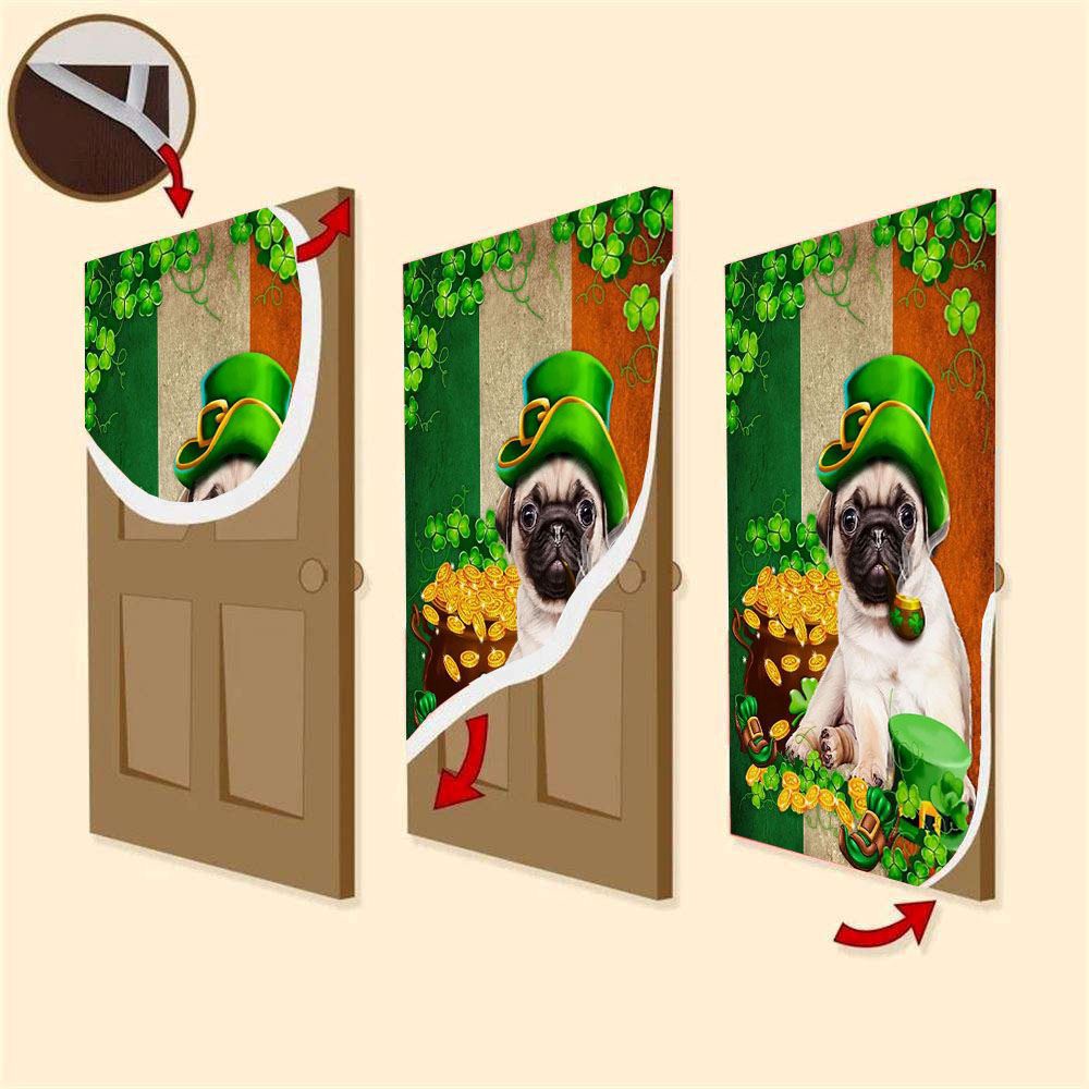 Saint Patrick’s Day Pug Irish Door Cover, St Patrick’s Day Door Cover, St Patrick’s Day Door Decor