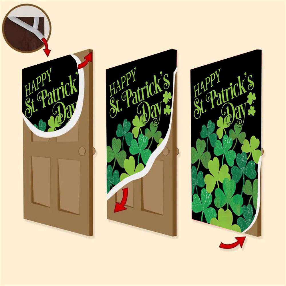 Shamrocks Clovers Door Cover, St Patrick’s Day Door Cover, St Patrick’s Day Door Decor