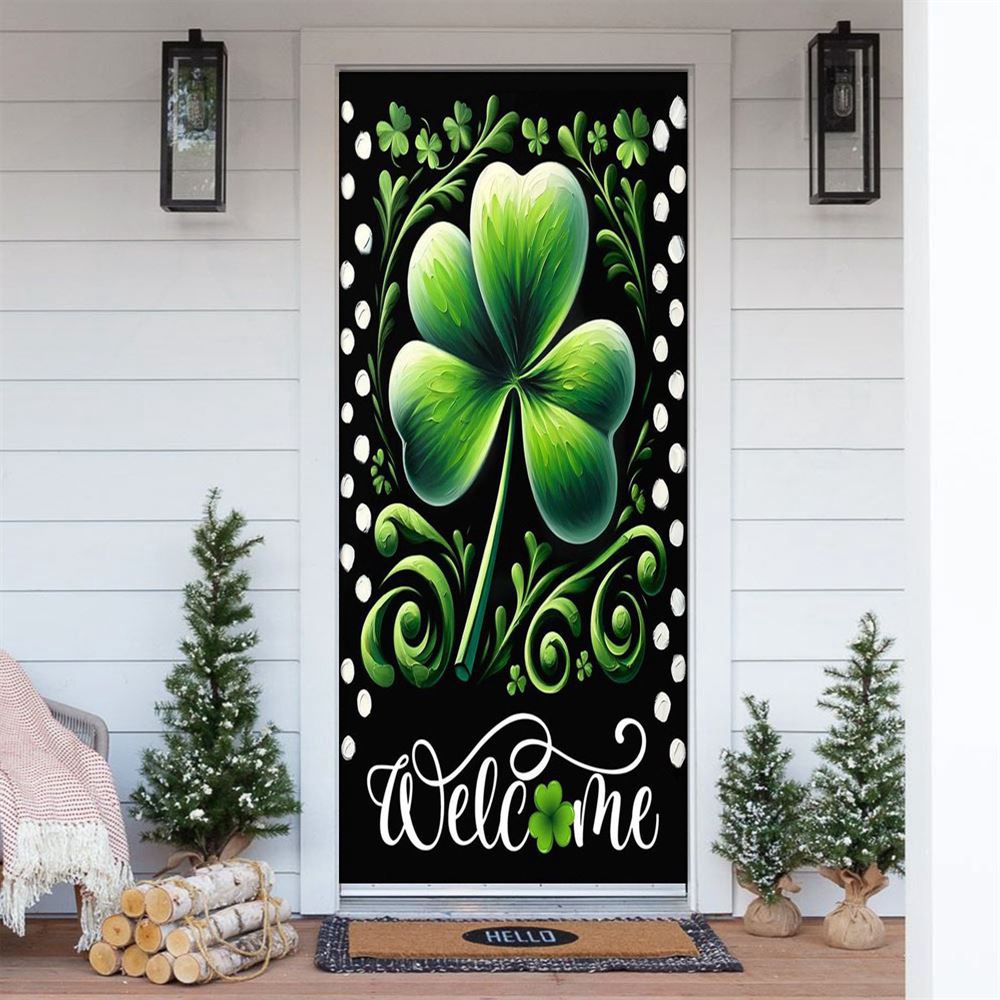 Shamrocks Door Cover, St Patrick’s Day Door Cover, St Patrick’s Day Door Decor