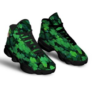 St Patrick s Day Shoes St. Patrick s Day Shamrock Clover Print Black Basketball Shoes 2 myw1db.jpg