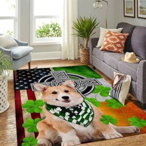 St Patricks Day Rug Corgi Irish Cross Clover St Patrick s Day Rugs 3 pucwby.jpg