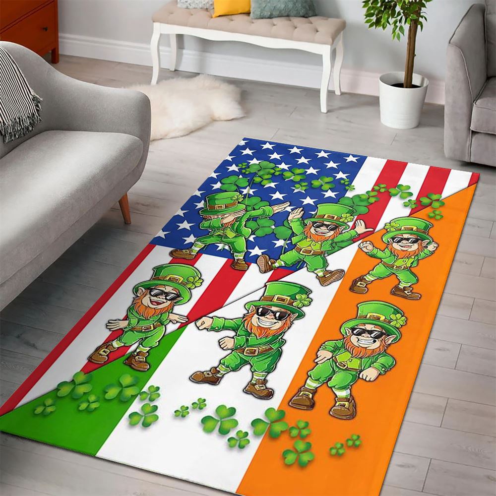 St Patricks Day Rug, Dancing Leprechauns St Patrick’s Day Rug