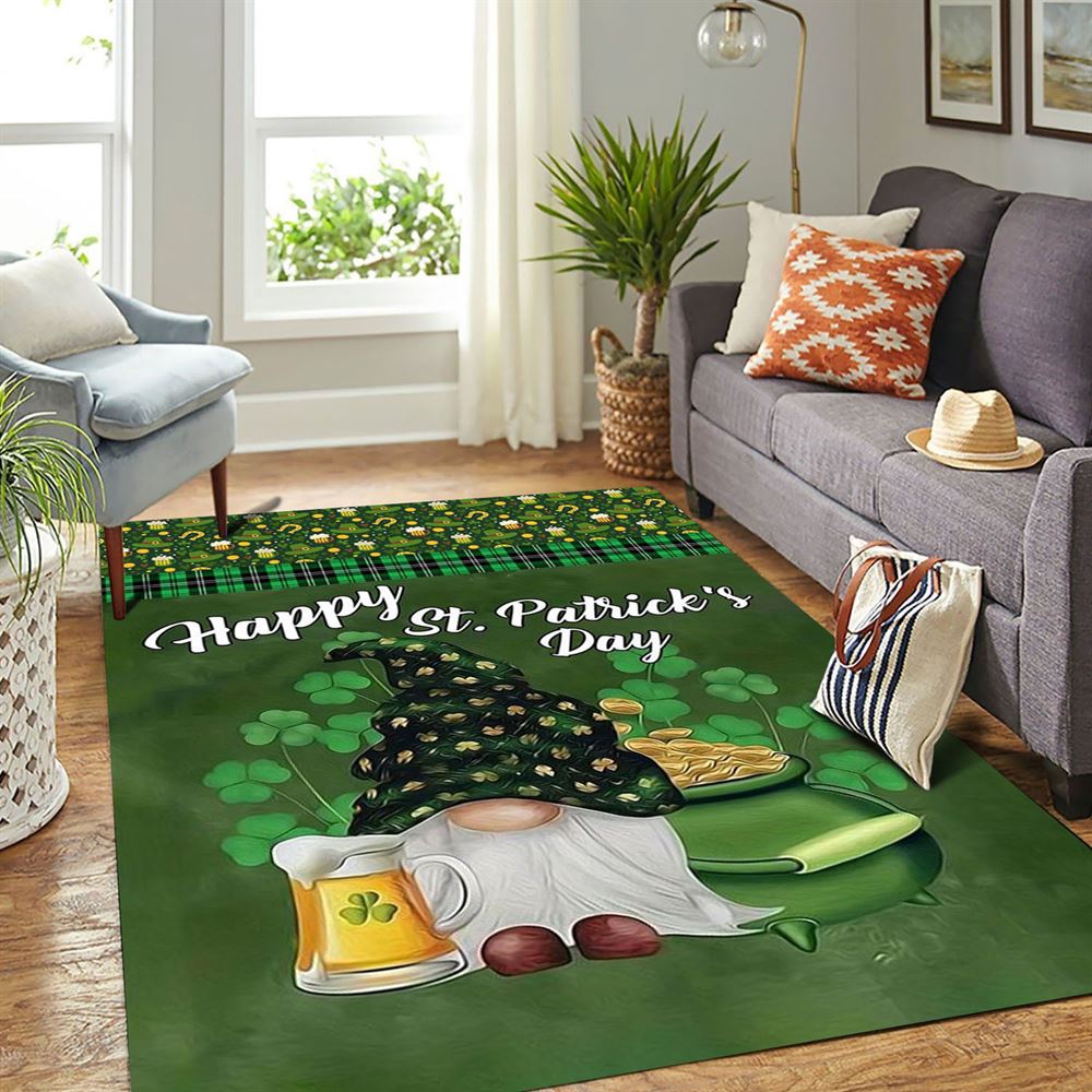 St Patricks Day Rug, Green Gnome Brings Beer Rugs